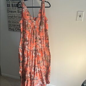 Floral Backless Dress in Orange